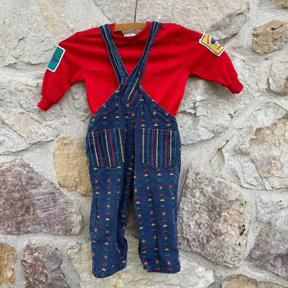 Vintage baby boy 2 piece Oshkosh overall set size 12-18 months - Picture 8 of 10
